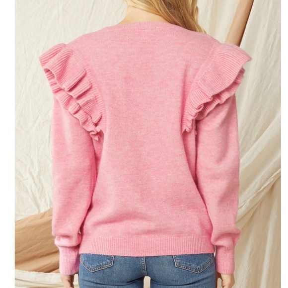 Pink Entro Ruffle Sweater - Picture 3 of 6